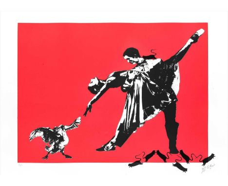Blek Le Rat (French b.1951 ), 'Last Tango In Paris' (Special Edition), 2017, hand embellished screen print in colours on Arch