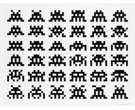 Invader (French b.1969), 'Repetition Variation Evolution', 2017, screen print in colours on 300g BFK Rives paper, signed, dat