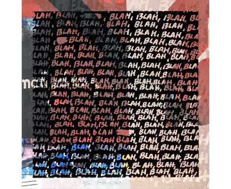 Mel Bochner (American b.1940), ‘Blah Blah Blah &amp; Background Noise’, 2013, double sided screen print in colours, signed, d
