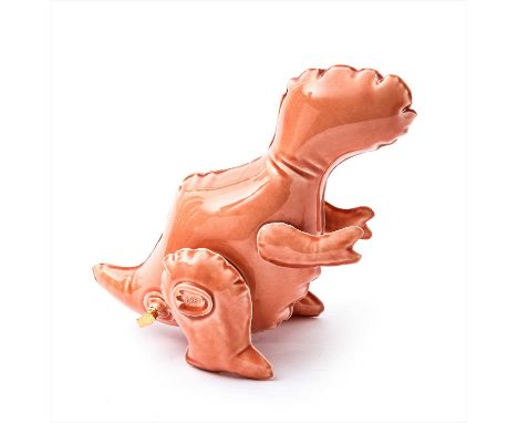 Brett Kern (American), 'Inflatable T-Rex (Peach)', 2018, slip cast ceramic, gold lustre, commercial glazes and clay, stamped 