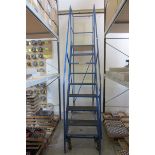 Set of 9 Step Warehouse Moveable Steps with Locking Front