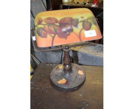 An Edwardian style glass desk lamp 