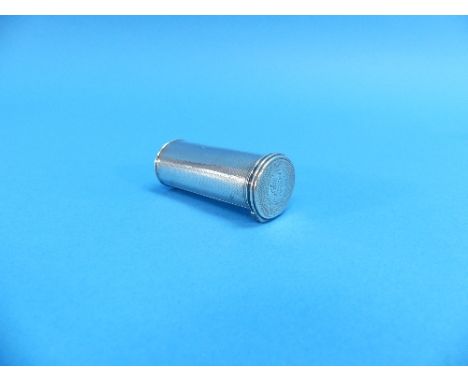 A George IV silver Nutmeg Grater, by John Reily, hallmarked London, 1825, of oval cylindrical form, the hinged top and side o