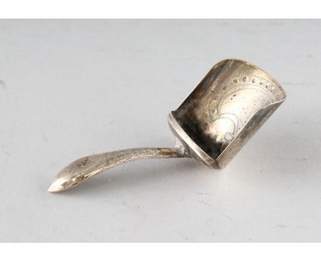 A GEORGE III SHOVEL SHAPED CADDY SPOON. Birmingham 1910.