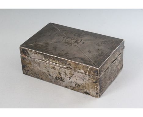 AN ENGINE TURNED CIGARETTE BOX with cedarwood liner. 5.25ins long. London 1822.