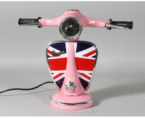 A PINK VESPA LAMP. 13ins high.