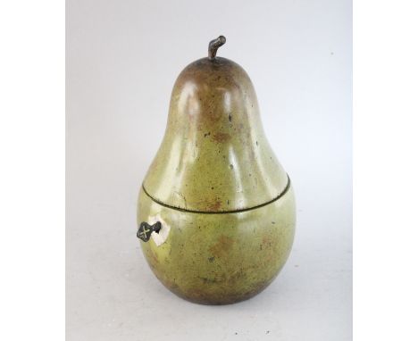 A GOOD POLISHED PEAR TEA CADDY. 7.25ins high.