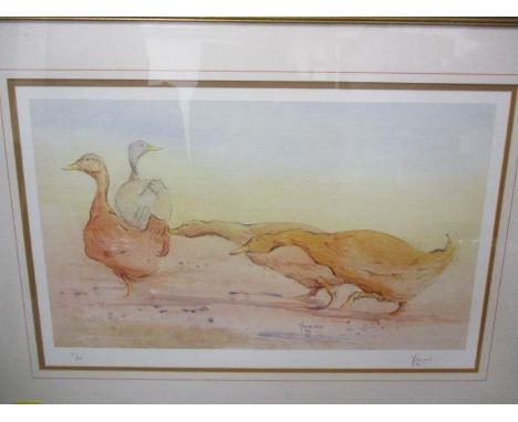 Minter Kemp - a signed, limited edition print, numbered 81/500, 22" x 13", framed 