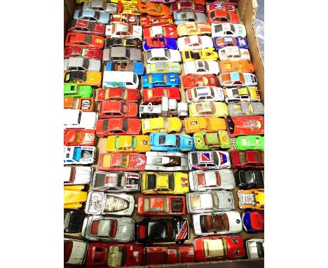 Approximately 90 Matchbox 1:75 Hot Wheels type vehicles, play worn and suitable for refurbishment. P&amp;P Group 3 (£25+VAT f