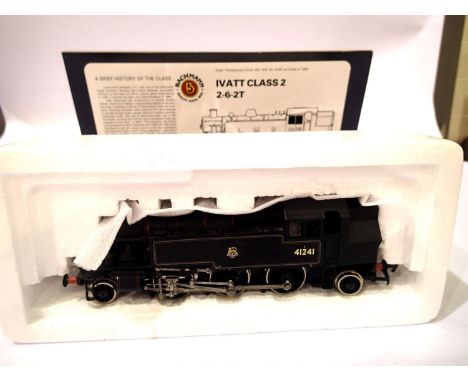 Bachmann OO 31-451 Ivatt class 2 41241, BR Black, early crest, boxed. P&amp;P Group 1 (£14+VAT for the first lot and £1+VAT f
