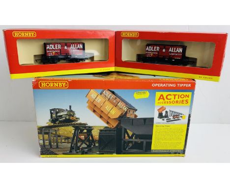 Hornby OO R8132 Operating Tipper Set &amp; 2x Additional Matching Wagons - All Boxed. P&amp;P Group 2 (£18+VAT for the first 