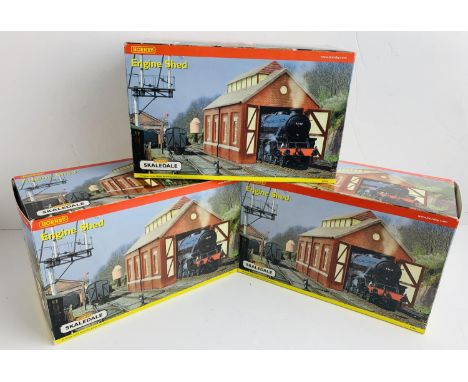 3x Hornby Skaledale R8536 OO Engine Shed Buildings - All Boxed. P&amp;P Group 2 (£18+VAT for the first lot and £3+VAT for sub