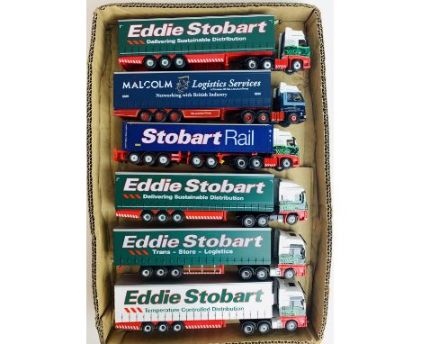 6x Oxford Diecast 1:76 Scale 'Eddie Stobart / Malcolm' HGV's - Unboxed. P&amp;P Group 2 (£18+VAT for the first lot and £3+VAT