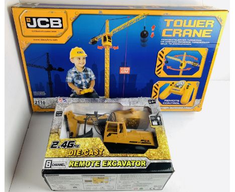 JCB Radio Control Crane &amp; Radio Control Excavator - Both Boxed. P&amp;P Group 2 (£18+VAT for the first lot and £3+VAT for