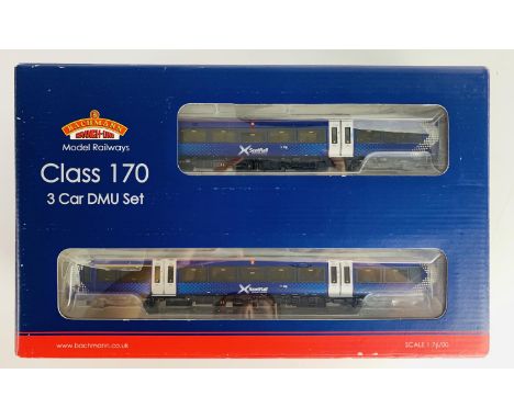 Bachmann OO 32-467 Class 170/4 3 Car DMU Transport Scotland Saltire Livery - Boxed. P&amp;P Group 2 (£18+VAT for the first lo