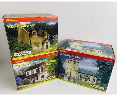 3x Hornby Skaledale OO Gauge Buildings - Including R8501, R8507, R8502 - All Boxed. P&amp;P Group 2 (£18+VAT for the first lo