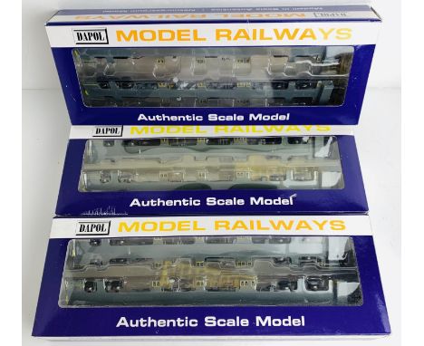 3x Dapol Fastline Freight 'Rail Express' FEA-B Container Flat Wagons Twin Packs Limited Editions - PACK G / H / J - All Boxed