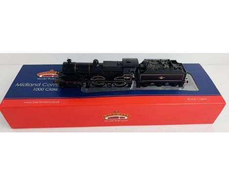 Bachmann OO Gauge 31-933 Midland Compound BR Black Late Crest Loco - Boxed. P&amp;P Group 2 (£18+VAT for the first lot and £3
