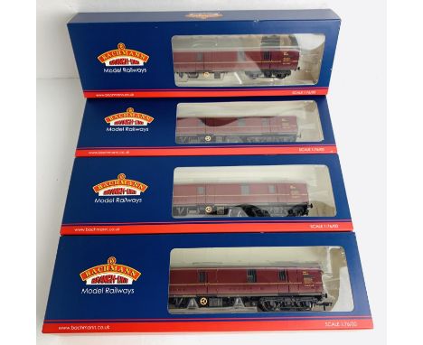 4x Bachmann OO Gauge BR Mk1 GUV General Utility Van Maroon (Weathered) - All Boxed. P&amp;P Group 2 (£18+VAT for the first lo