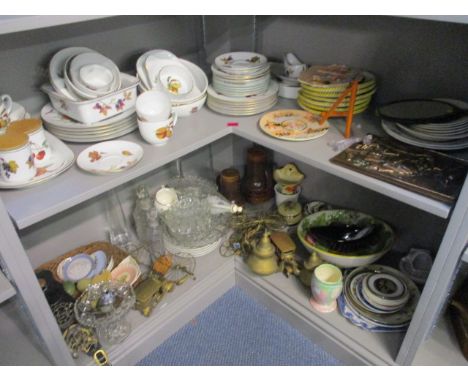 Ceramics, glassware and metalware to include a Royal Worcester Evesham pattern part dinner service