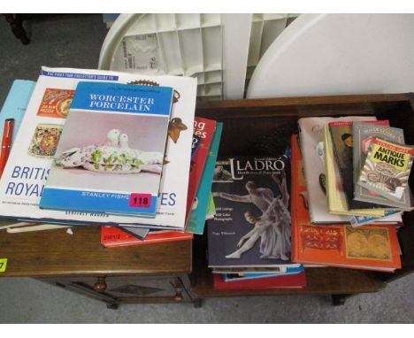 Antique-related books to include collectables, advertising tins, Lladro, a Miller's Guide and 'Identifying Porcelain and Comp