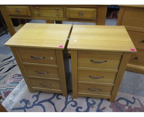 A pair of modern light wood chest of  three drawers, 28 3/4 h x 20 1/4 w
