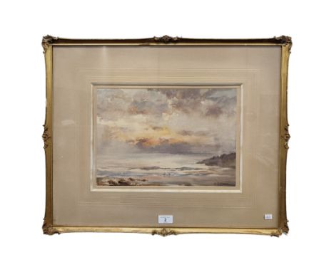 A.B.WALKER - WATERCOLOUR - SEASCAPE 38CM X 26CM 