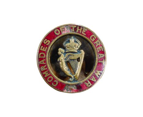 RARE WORLD WAR 1 IRISH COMRADES OF THE GREAT WAR ENAMEL BADGE 