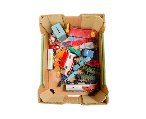 BOX OF DINKY &amp; OTHER MODEL CARS 