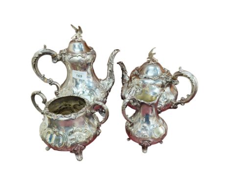 ANTIQUE 4 PIECE SILVER PLATED TEA SERVICE 