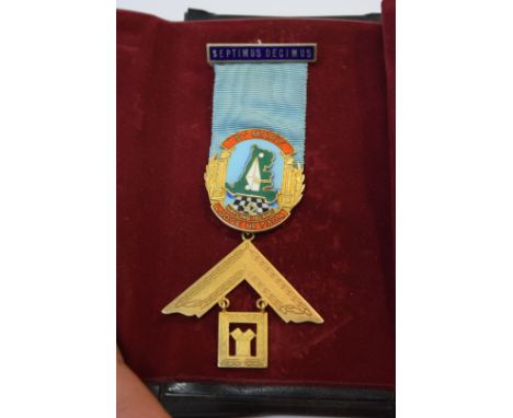 A silver gilt and enamel Masonic medal, St Mary Hayling Island Lodge 7304; together with an H Nicole ladies fob watch and thr