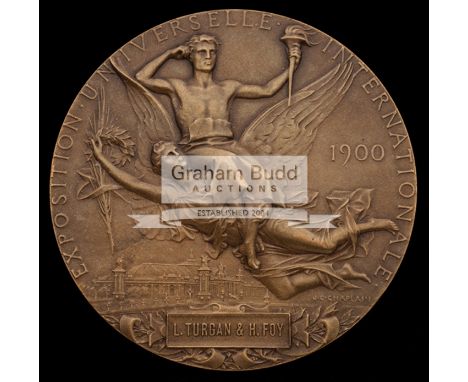 1900 Paris Exposition Universelle Internationale medal,designed by Chaplain, stamped BRONZE, head of the French Republic, rev