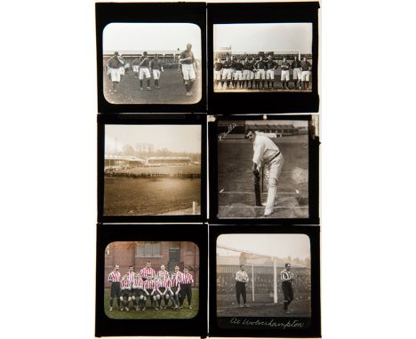 A good collection of 22 football magic lantern slides,many relating to Sheffield United Football Club and by the acclaimed lo