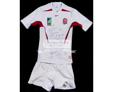 Kyran Bracken team-signed England No.20 shirt from the Rugby World Cup match v Uruguay played in Brisbane 2nd November 2003,s