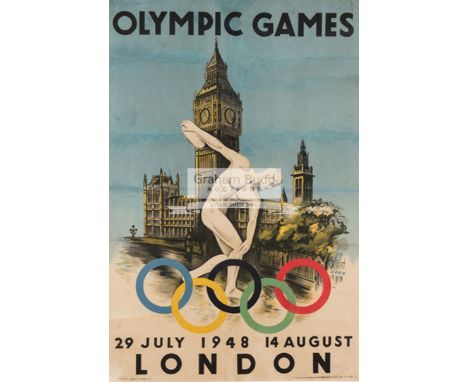 London 1948 Olympic Games official poster,designed by Walter Herz (1909-1965), the largest version, double-crown, 30 by 20in.