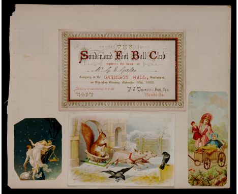 Sunderland Football Club memorabilia,including an extremely early item being a printed invitation from F J Trewhitt, Hon. Sec