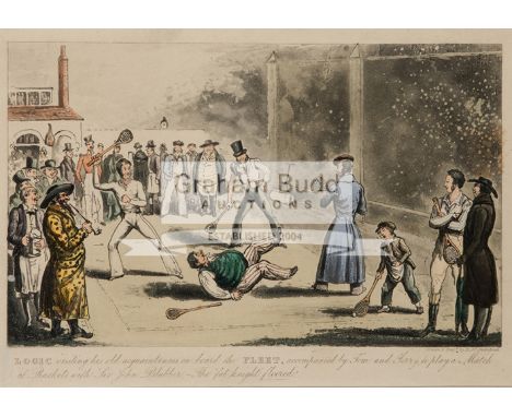 Robert Cruickshank (1789-1856)RACKETS BEING PLAYED AT FLEET AND AT KING'S BENCH DEBTORS PRISONS (A PAIR)'Kings Bench Tom and 