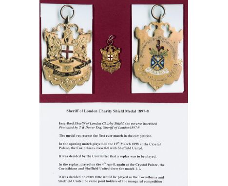 9ct. gold & enamel medal from the inaugural Charity Shield in 1898 originally known as the Sheriff of London Charity Shield,t