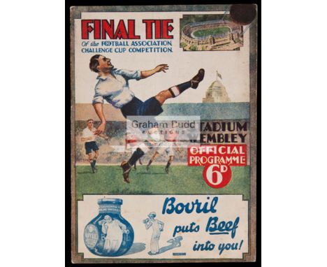 F.A. Cup Final programme Arsenal v Newcastle United 23rd April 1932,staples removed, light vertical fold, but generally good