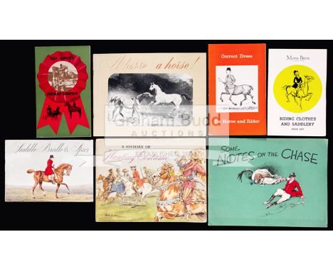 Seven vintage Moss Bros. booklets for hunting and equestrian attire,1930s-1950s