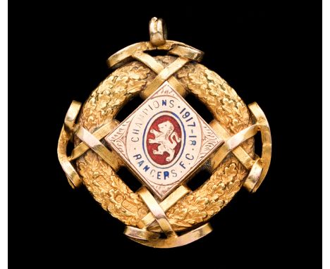 Jimmy Blair 1917-18 (wartime) Scottish Football League Division One Championship medal won at Glasgow Rangers,probably gold &