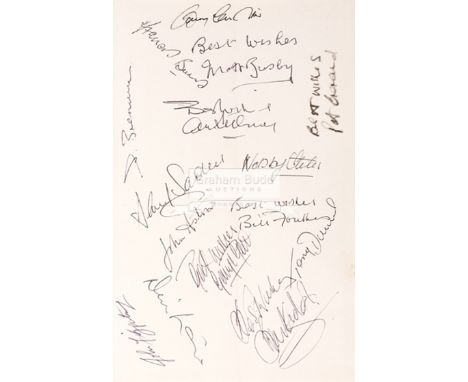 An autographed Manchester United Football Book No.8,the first right-hand page fully signed by the United 1968 European Cup wi