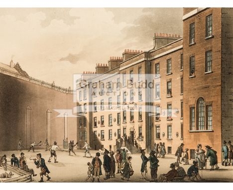After Thomas Rowlandson (1756-1827) and Augustus Pugin (1762-1832)RACKETS BEING PLAYED AT FLEET AND AT KING'S BENCH DEBTORS P