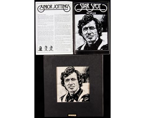 Original artwork portrait of the West Bromwich Albion player Ray Wilson,drawn for the 'Star Spot' feature in the Albion News 