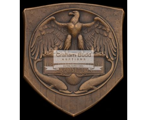 Grand Prize Medal of the Louisiana Purchase Exposition 1904,Triangular, bronze, 70mm., by Weinberg, Louisiana cloaking Indian