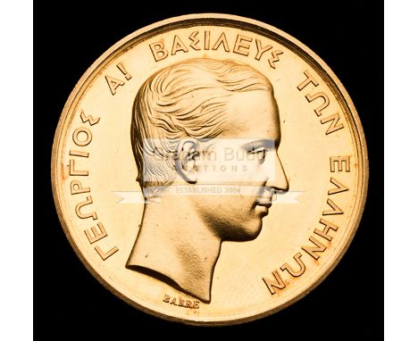 Very rare gold version of the 3rd National Greek Olympic Games 1875 prize medal,stamped OR on edge, struck by Paris Mint, des