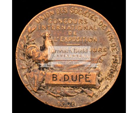 Paris 1900 Exposition Universelle Jury medal for the shooting competition held in conjunction with the Olympic Games,bronze, 