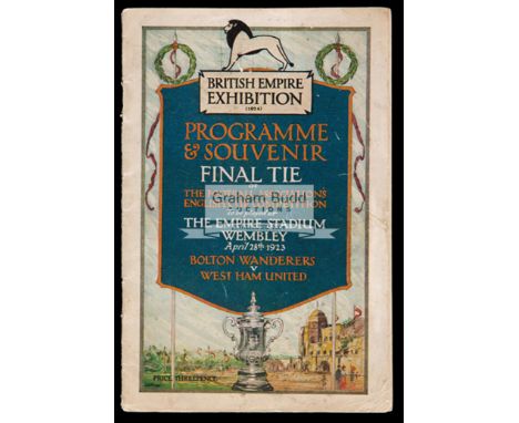 F.A. Cup Final programme Bolton Wanderers v West Ham United, the first F.A. Cup Final played at Wembley Stadium, 28th April 1