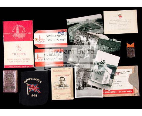 Memorabilia relating to Jack Braughton, Great Britain 5,000 metres runner at the 1948 London Olympic Games,including his comp