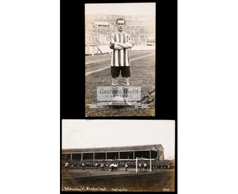 Two postcards featuring Sunderland AFC,the first a match-action issue for the 1907 F.A. Cup 3rd Round tie at Sheffield Wednes